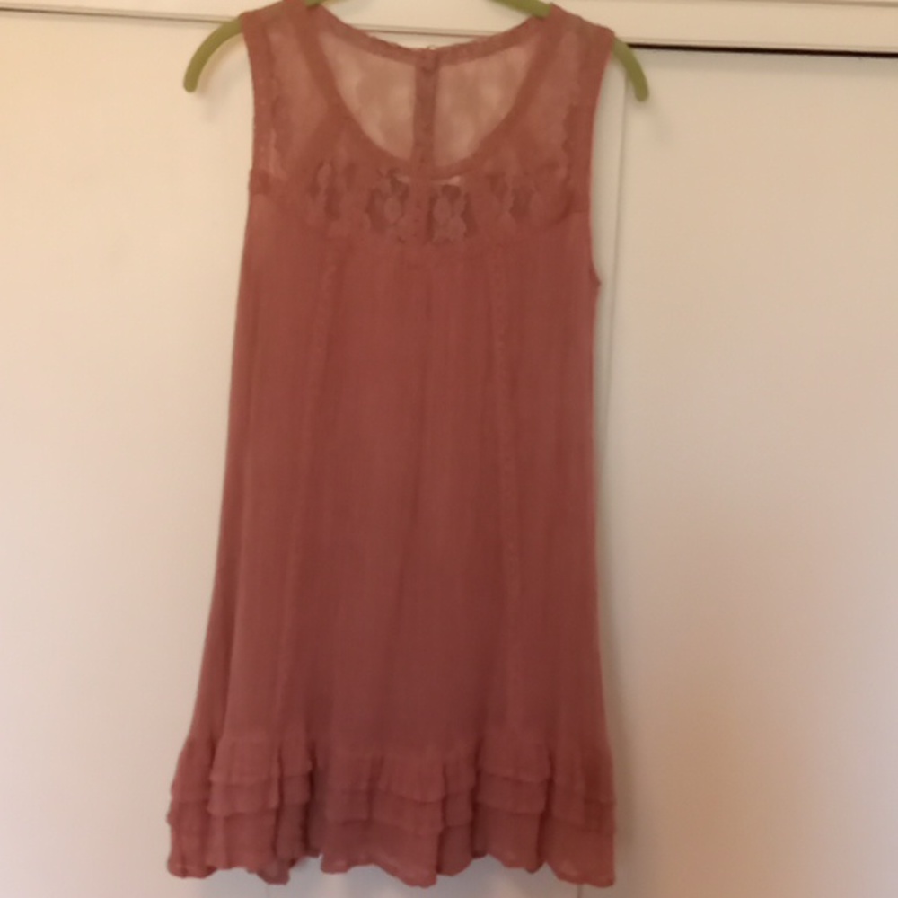 Blue Bird Sleeveless Feminine Lacey Dress  S